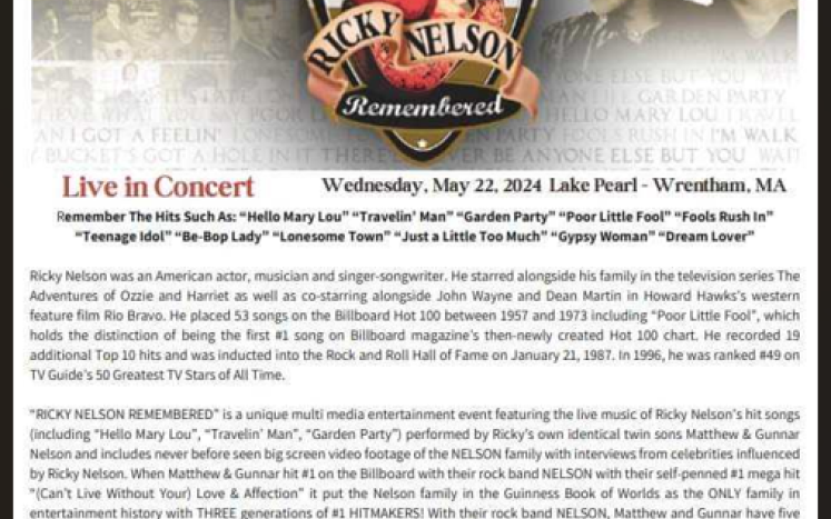 Ricky Nelson Live in Concert Bus trip